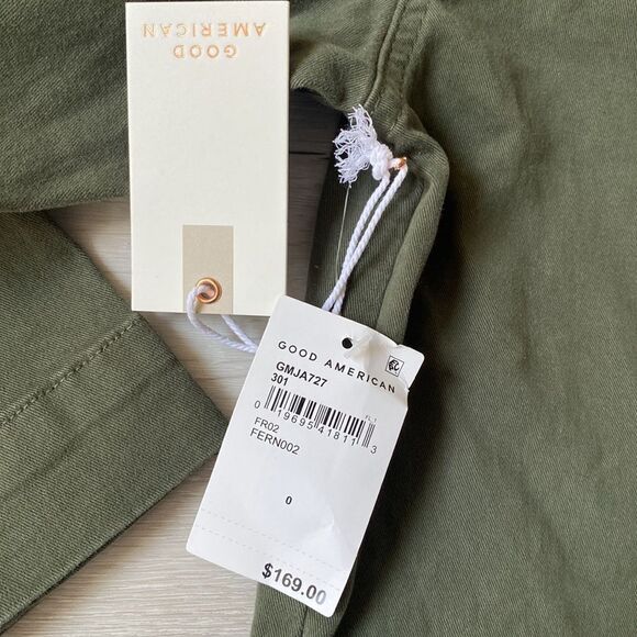Good American‎ Utility Jacket Army Green Size 0 (XS) NWT - Picture 6 of 7